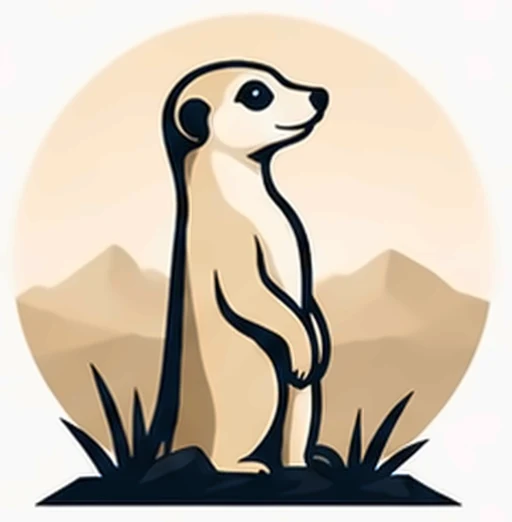 הלוגו של Suricata: מירקט עומד על המשמר מול שמש עולה בסוואנה